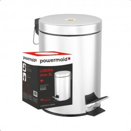 Imagem sobre Lixeira de Pedal Inox 3L Powermaid